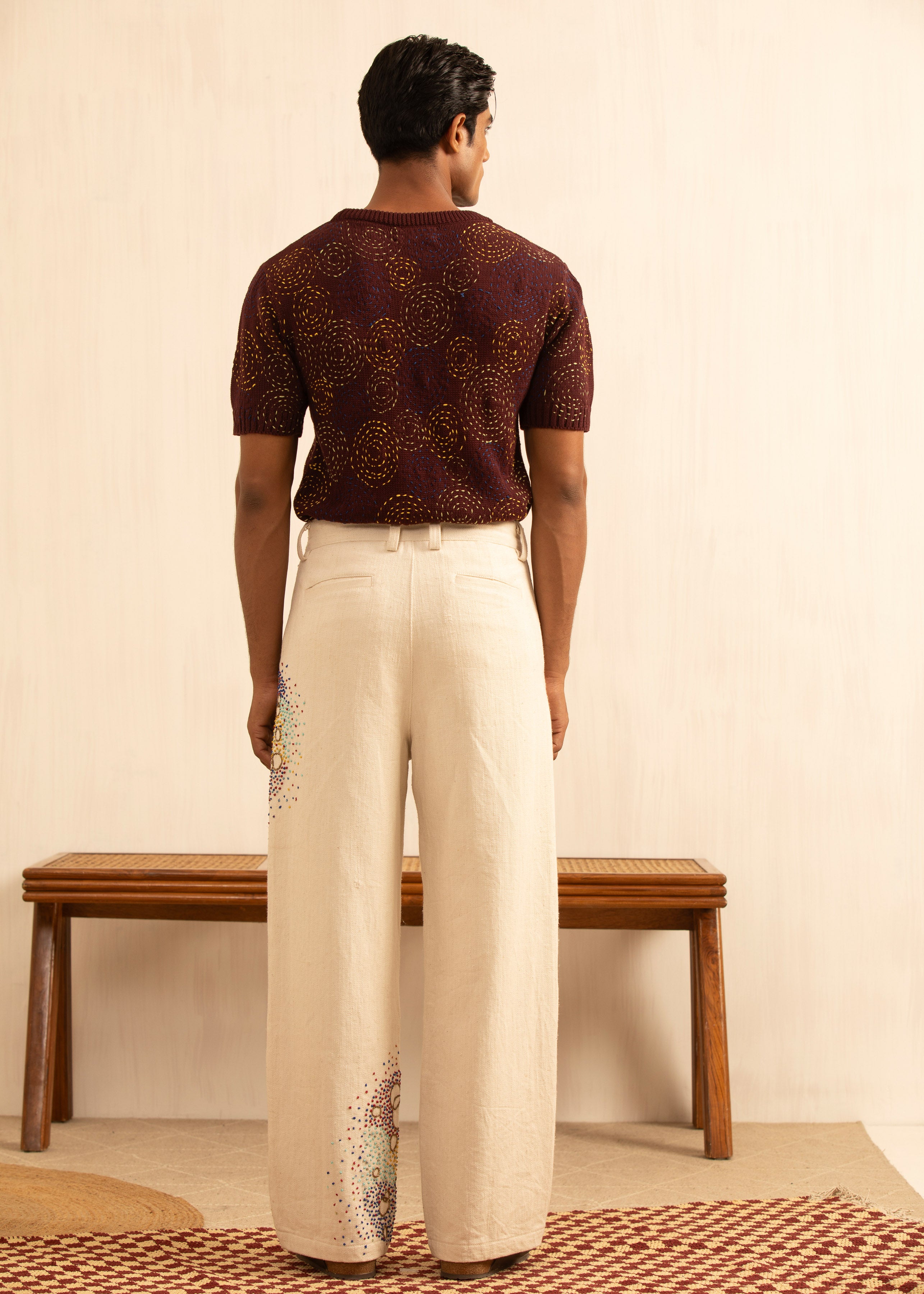 Embroidered Knots Denim