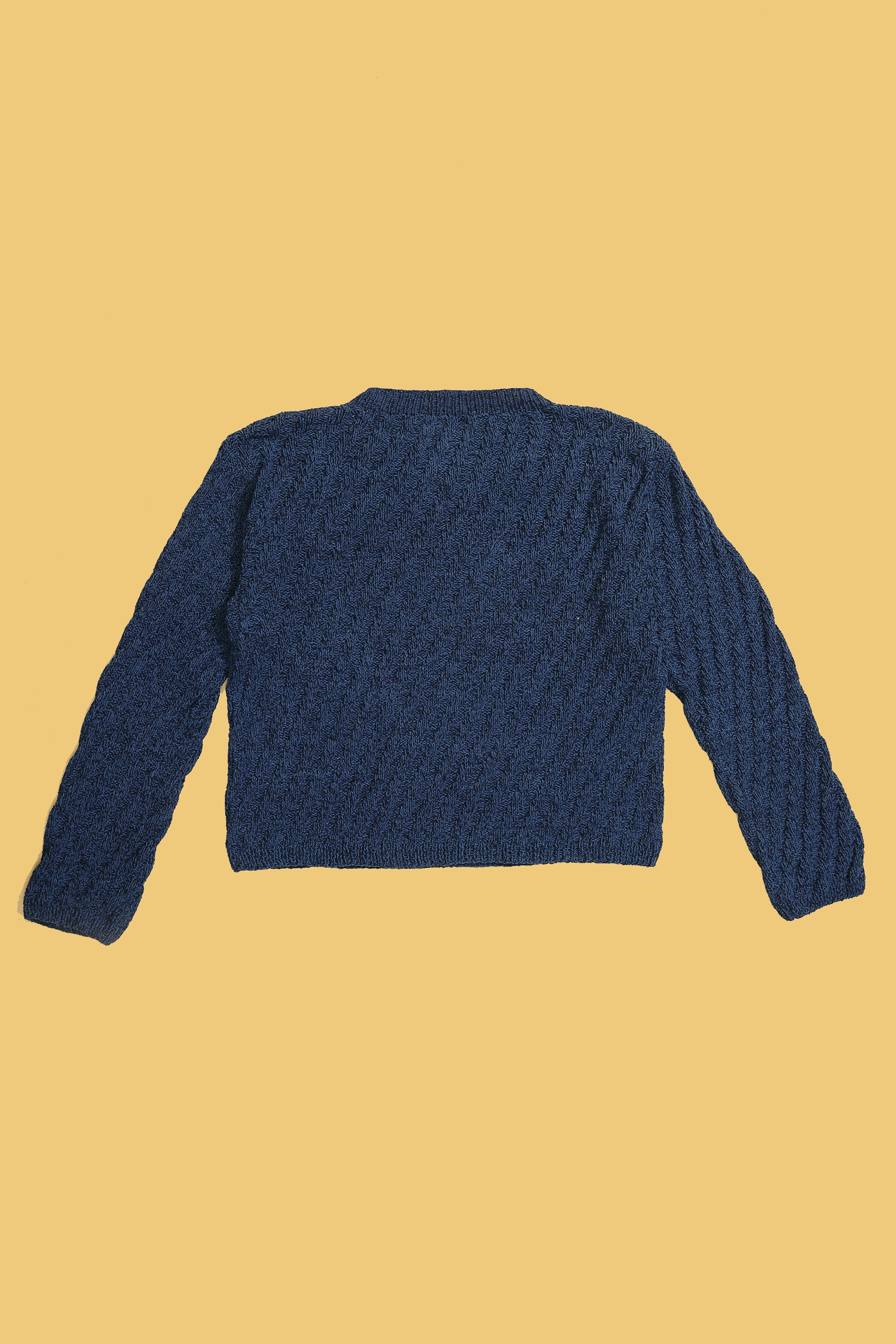Indigo Ribbed Boat Neck Sweater