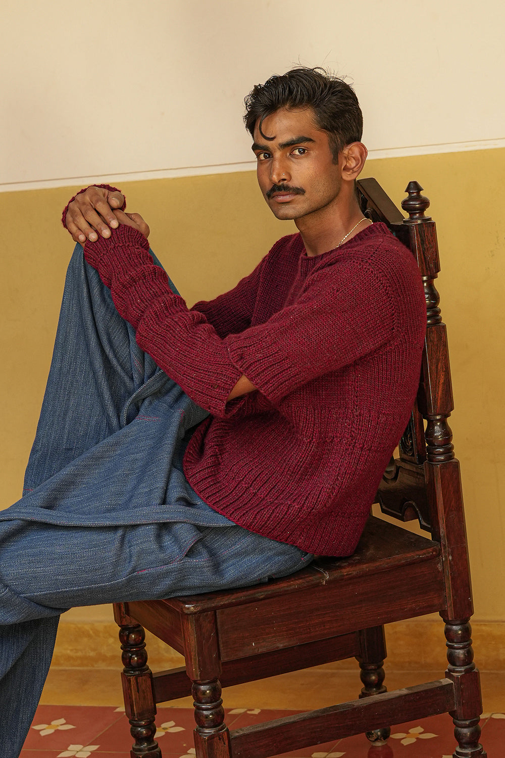 Convertible Sleeve Merino Crew Sweater