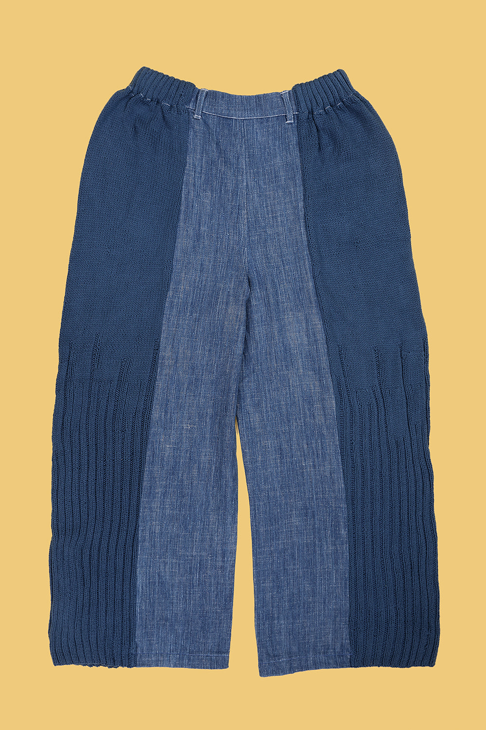Hand-Knit Khadi Denim Pants
