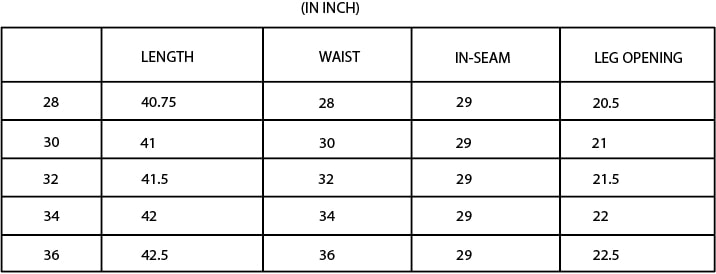 Khadi Sizing