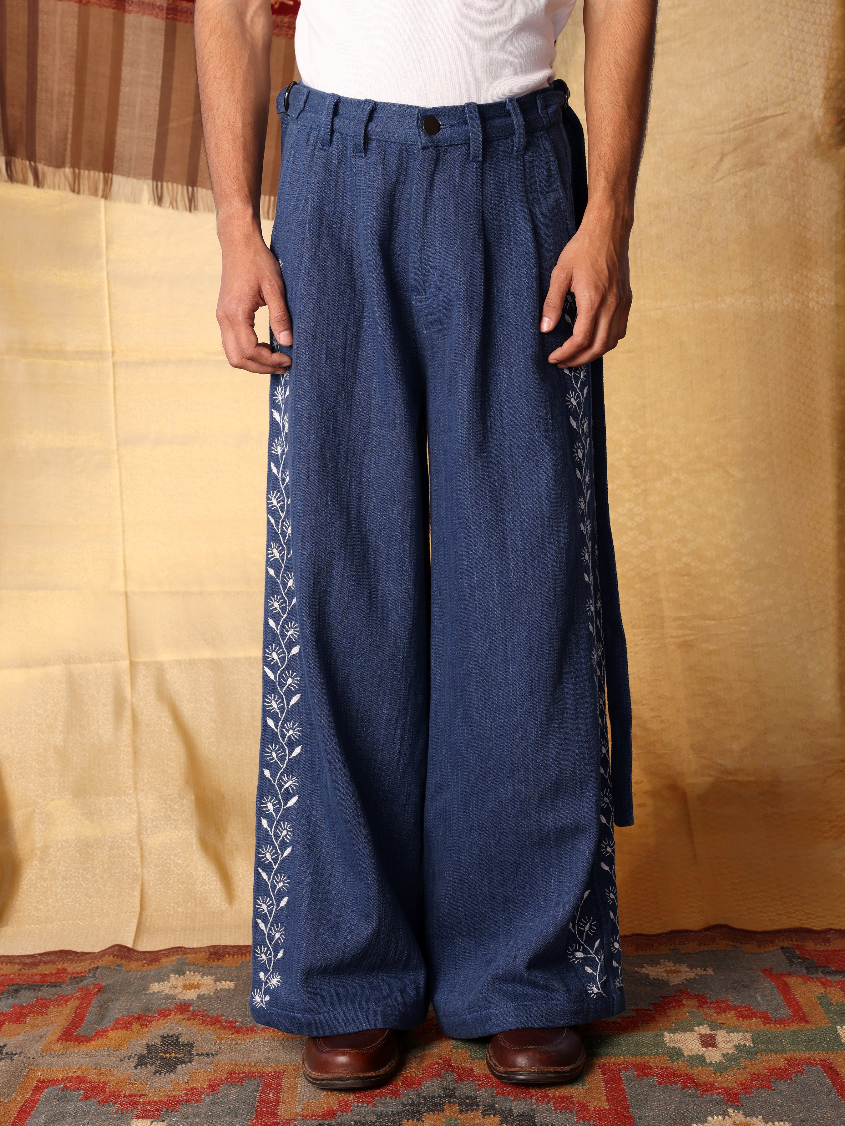 Chikan Box Pleat Pants