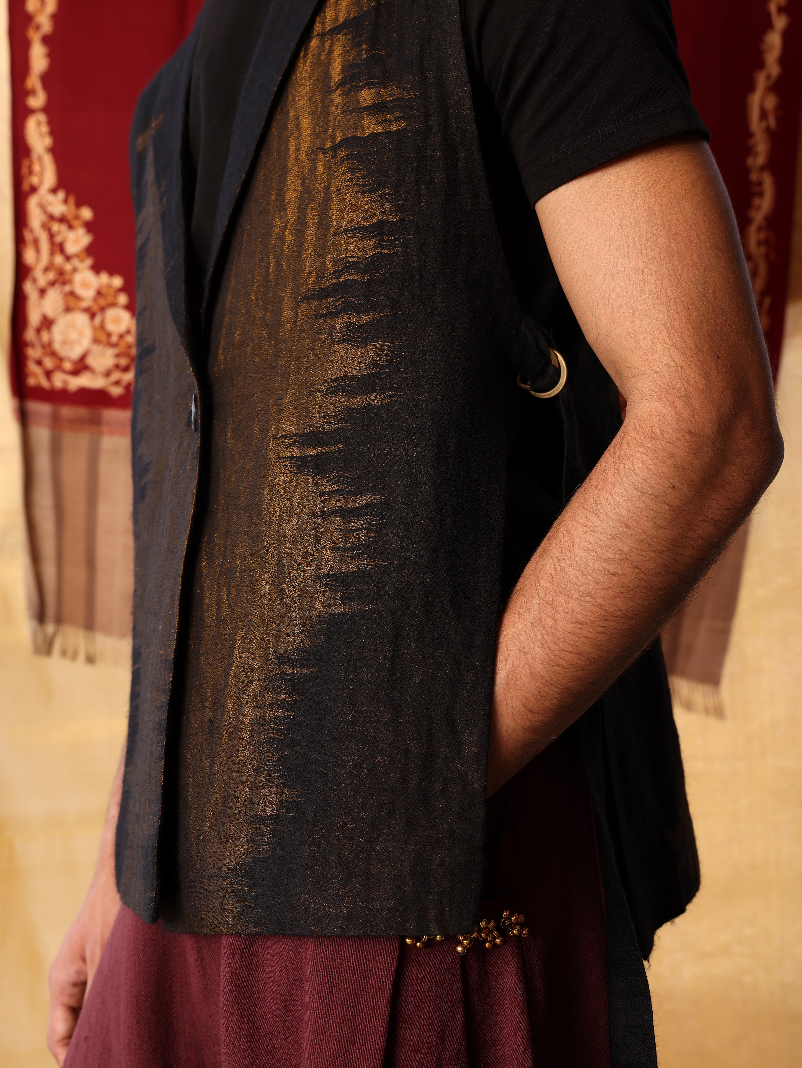 Ikkat Zari Vest
