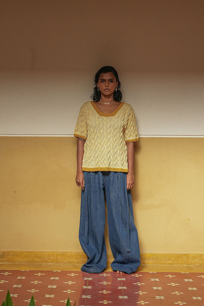 Organic Cotton V-Neck Ribbed Vest