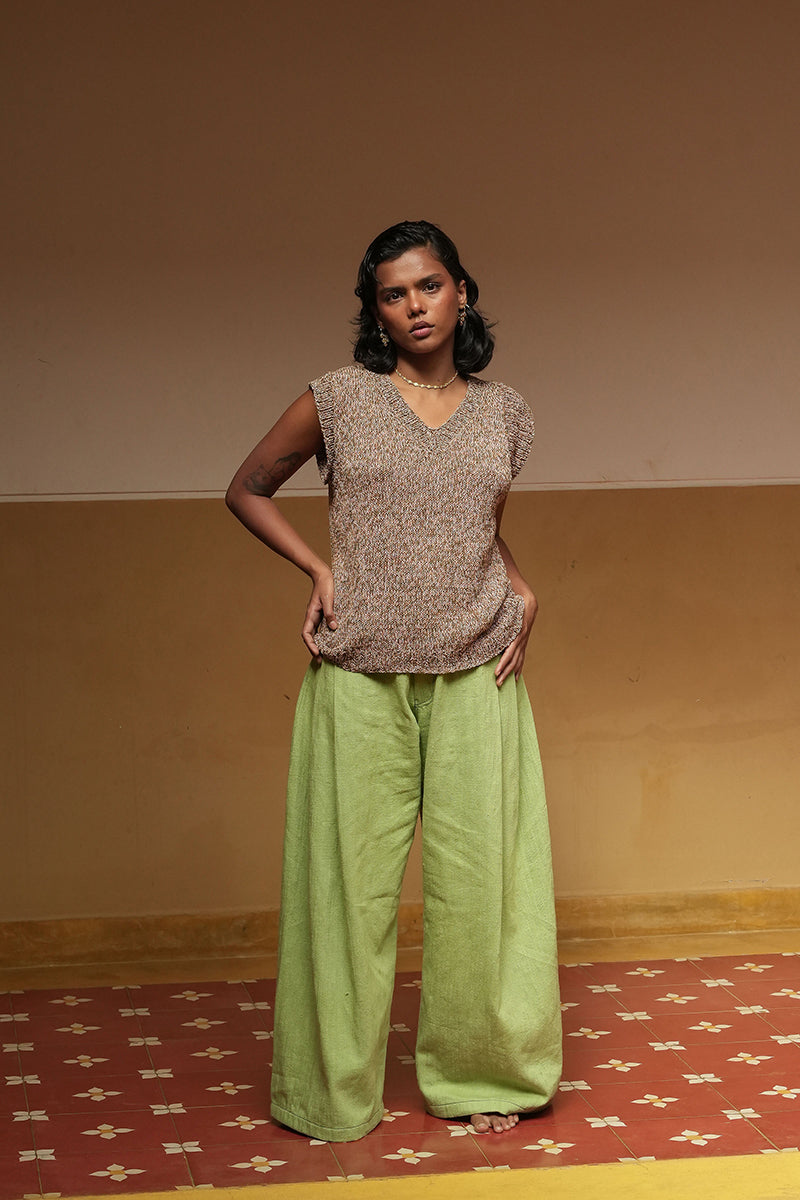 Organic Cotton V-Neck Ribbed Vest