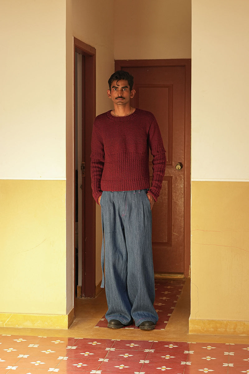 Convertible Sleeve Merino Crew Sweater