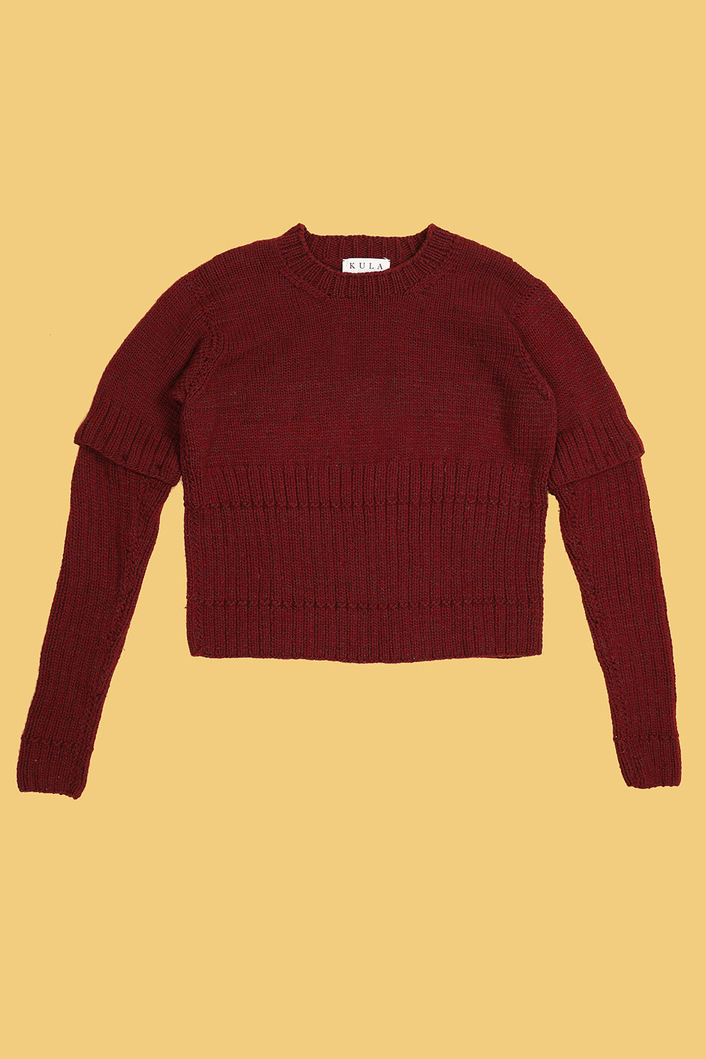Convertible Sleeve Merino Crew Sweater