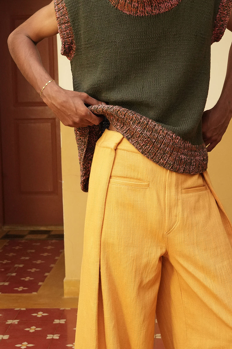 Structured Khadi Denim Pants