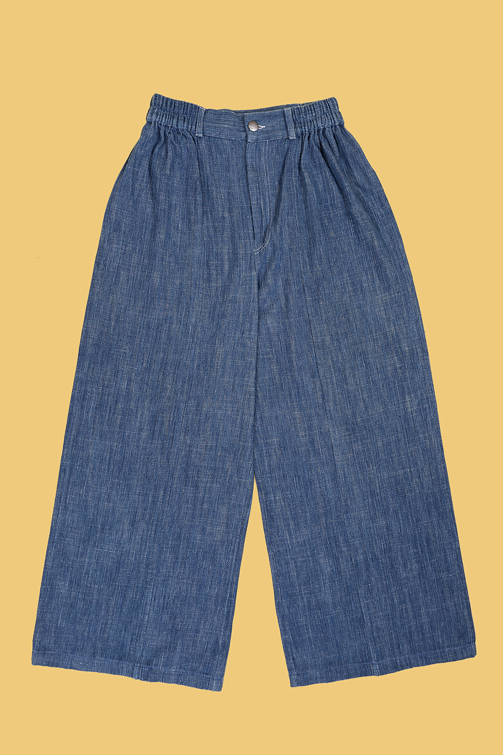 Indigo Elastic Khadi Pants